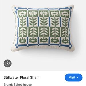 Schoolhouse Stillwater Quilted Sham Set - Juniper & Blue, Standard Size